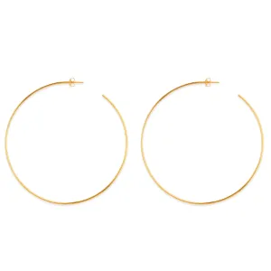 14k Gold Round Large Hoop Earrings, Diameter 105 mm