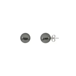 18K White Gold Tahitian Pearl Studs Earrings - 20384821
