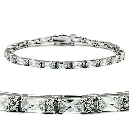 CJ47401 Wholesale Women's Brass Rhodium AAA Grade CZ Clear Bracelet