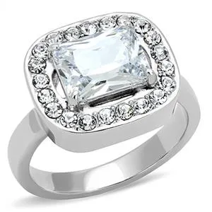 CJE3209 Wholesale Women's Stainless Steel Clear AAA Grade CZ Fashion Ring