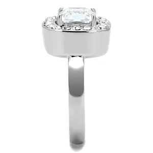 CJE3209 Wholesale Women's Stainless Steel Clear AAA Grade CZ Fashion Ring