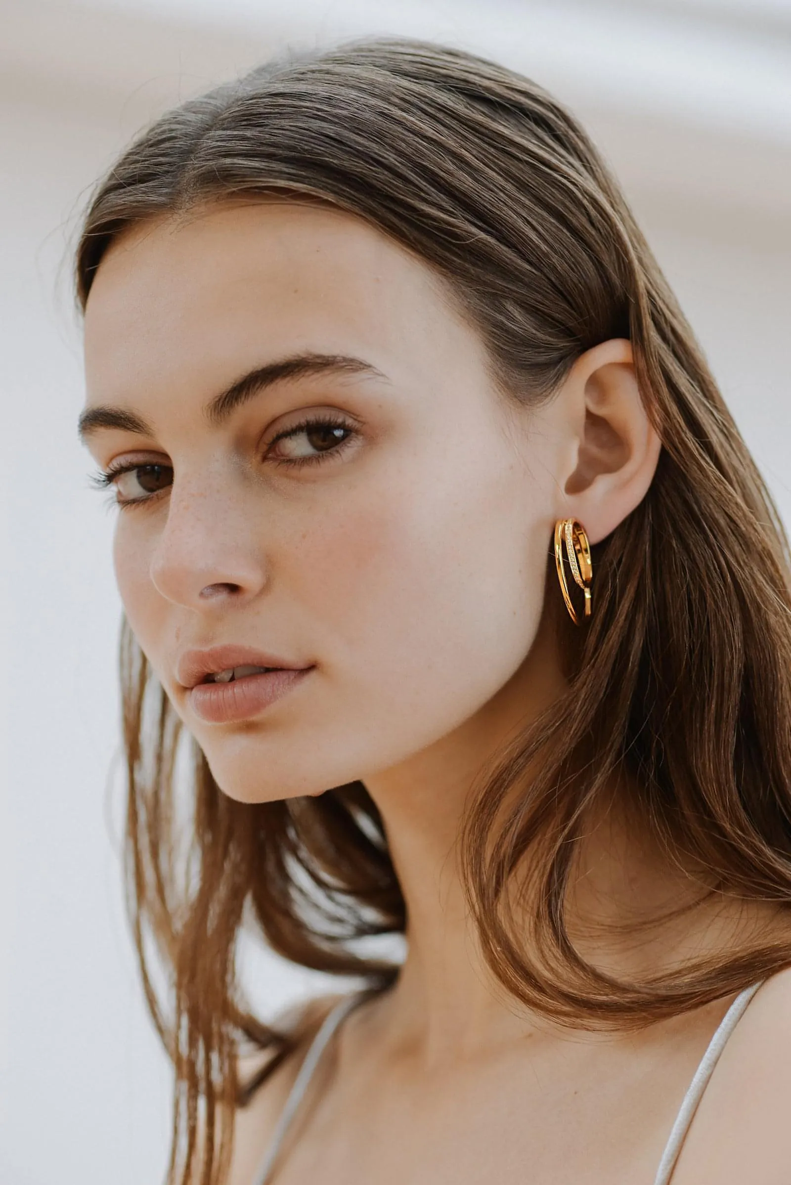 Cleopatra double hoop earrings