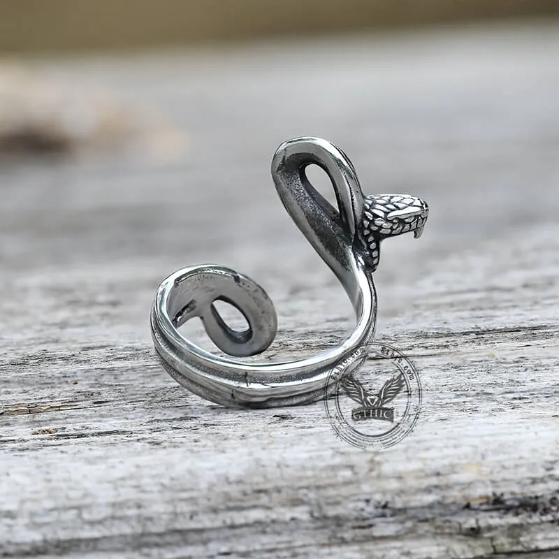 Fighting Snake Stainless Steel Animal Ring