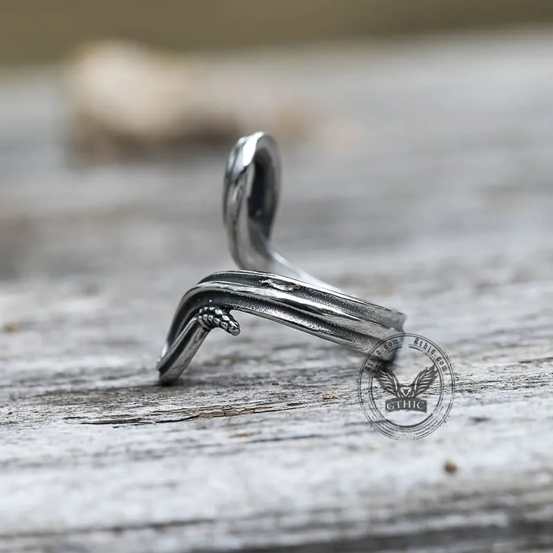 Fighting Snake Stainless Steel Animal Ring