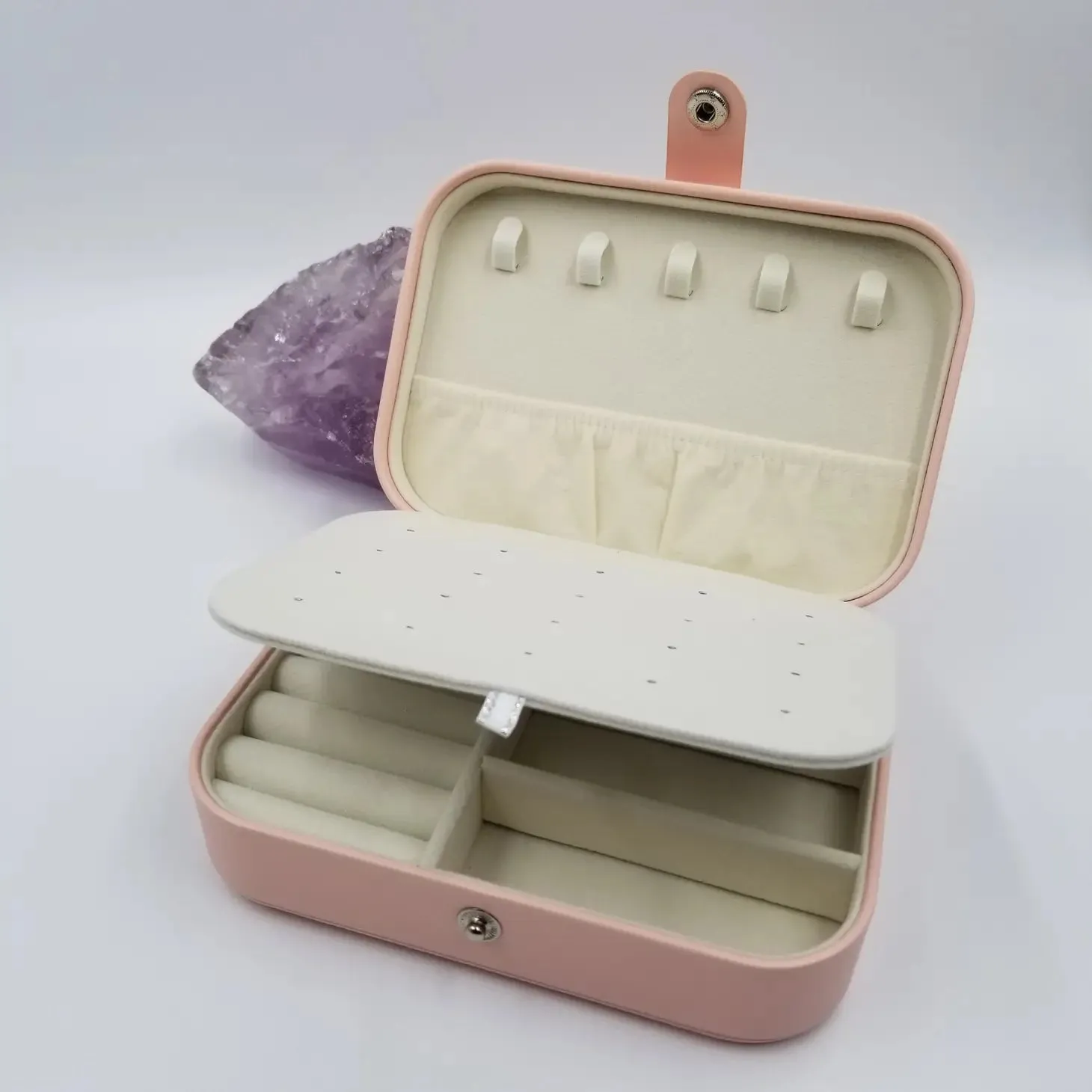 Magnolia Jewelry Double-deck Leather Jewelry Box