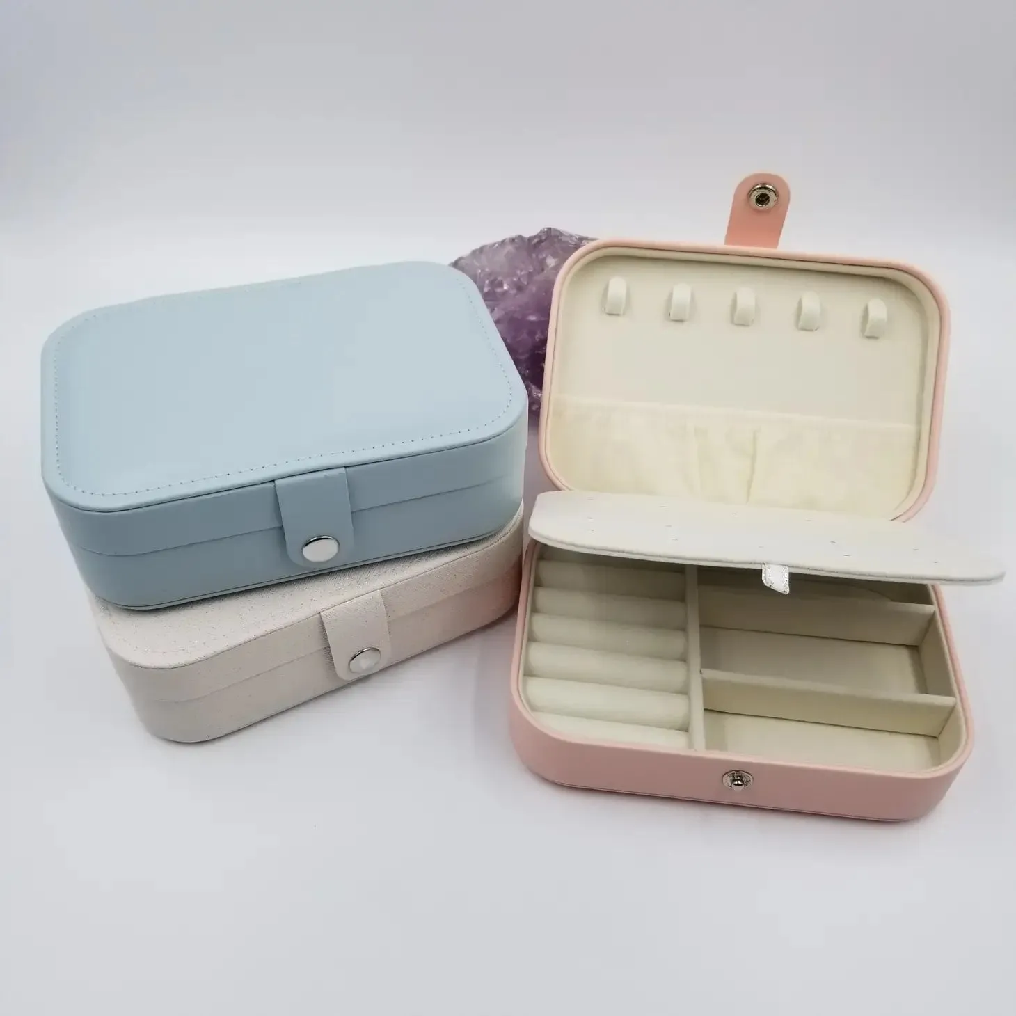 Magnolia Jewelry Double-deck Leather Jewelry Box