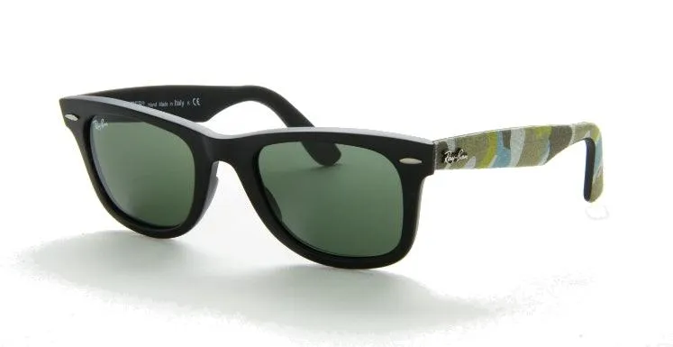 Ray Ban Camouflage Wayfarer RB 2140 6065 Matte Black Sunglasses