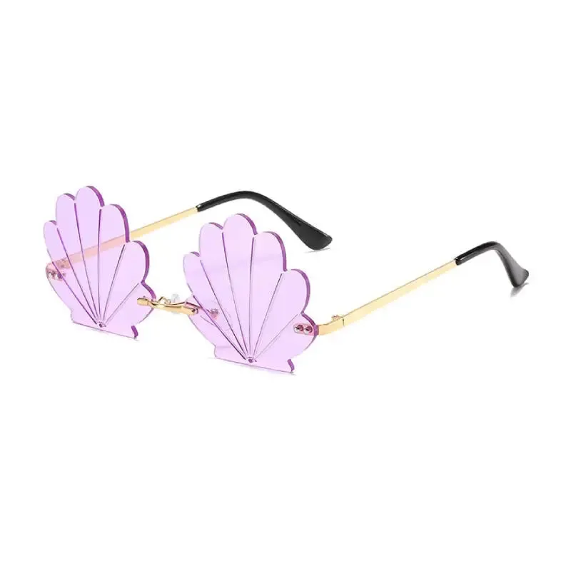 Rimless Sea Shell Shaped Sunglasses