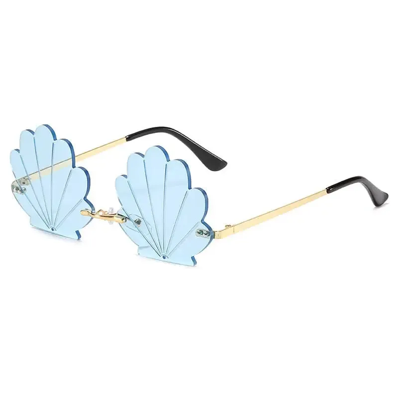 Rimless Sea Shell Shaped Sunglasses