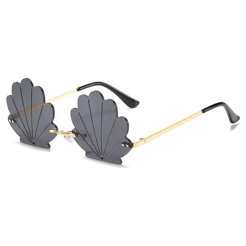 Rimless Sea Shell Shaped Sunglasses