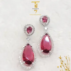 Silver Diamond Drop Earrings